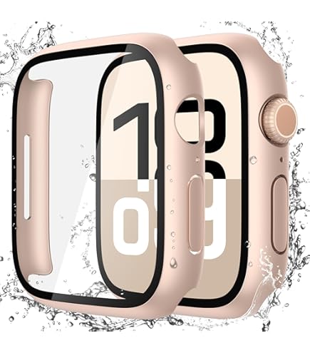 AppleWatch Case Sports ローズ 時計 41.44.45MM Amazon.com: Misxi 2 Pack Tempered Glass Case Compatible for