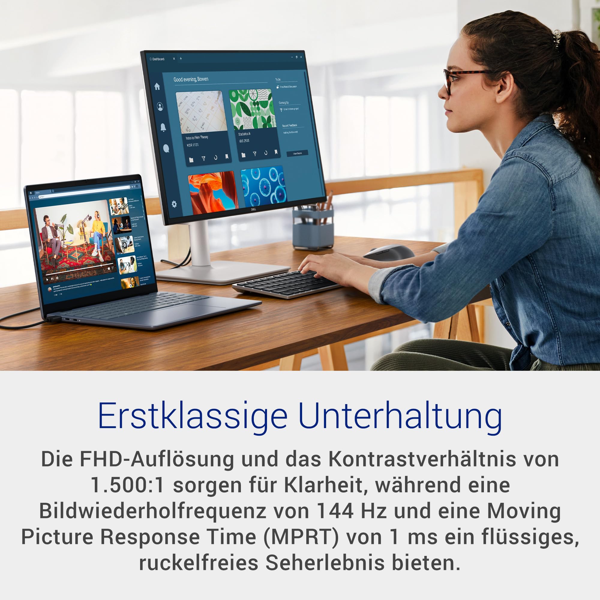 Dell 24 Plus Monitor - S2425HSM, Full HD (1920x1080), 144Hz, IPS, 1ms MPRT, AMD FreeSync, 99% sRGB, Höhenverstellbar, Eingebaute Lautsprecher, 2 HDMI, 3 Jahre Garantie, Weiß 2