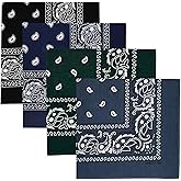 Gorgeous Island 4 Pack 100% Cotton Bandanas 22x22 inches - Multi-Purpose Square Scarfs for Men & Women, Headbands, Face Cover