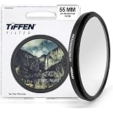 Tiffen 55mm UV Protector Filter 55mm Lens Filter Impact &amp; Scratch Resistant | Ultra Slim Lens filter Clear Optical Glass Reduces the Bluish cast of Daylight Reduces UV light transmission