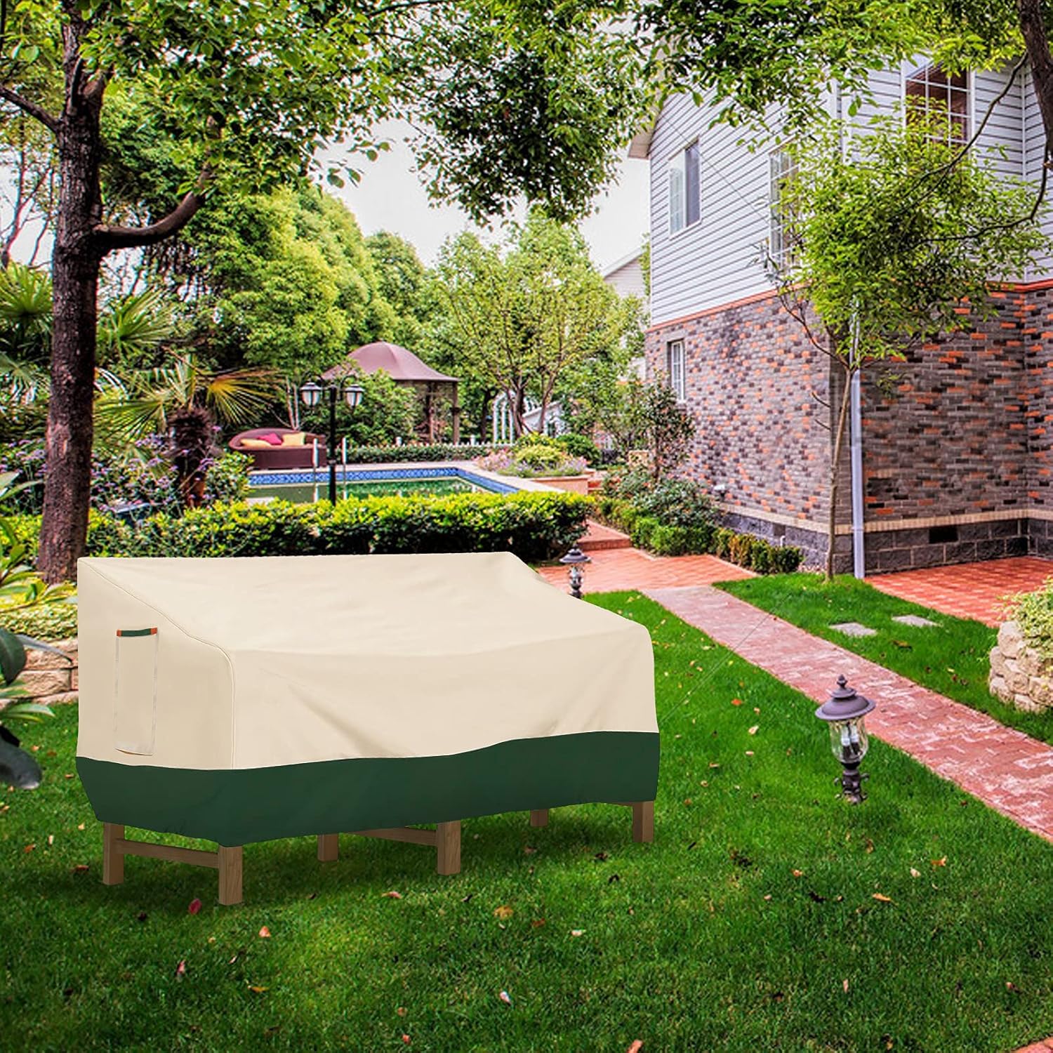 Umbrauto Patio Loveseat Sofa Cover Waterproof UV Resistant Anti-Fading Outdoor Chair Cover (78 L x 42 W x 32 H inch): Home & Kitchen