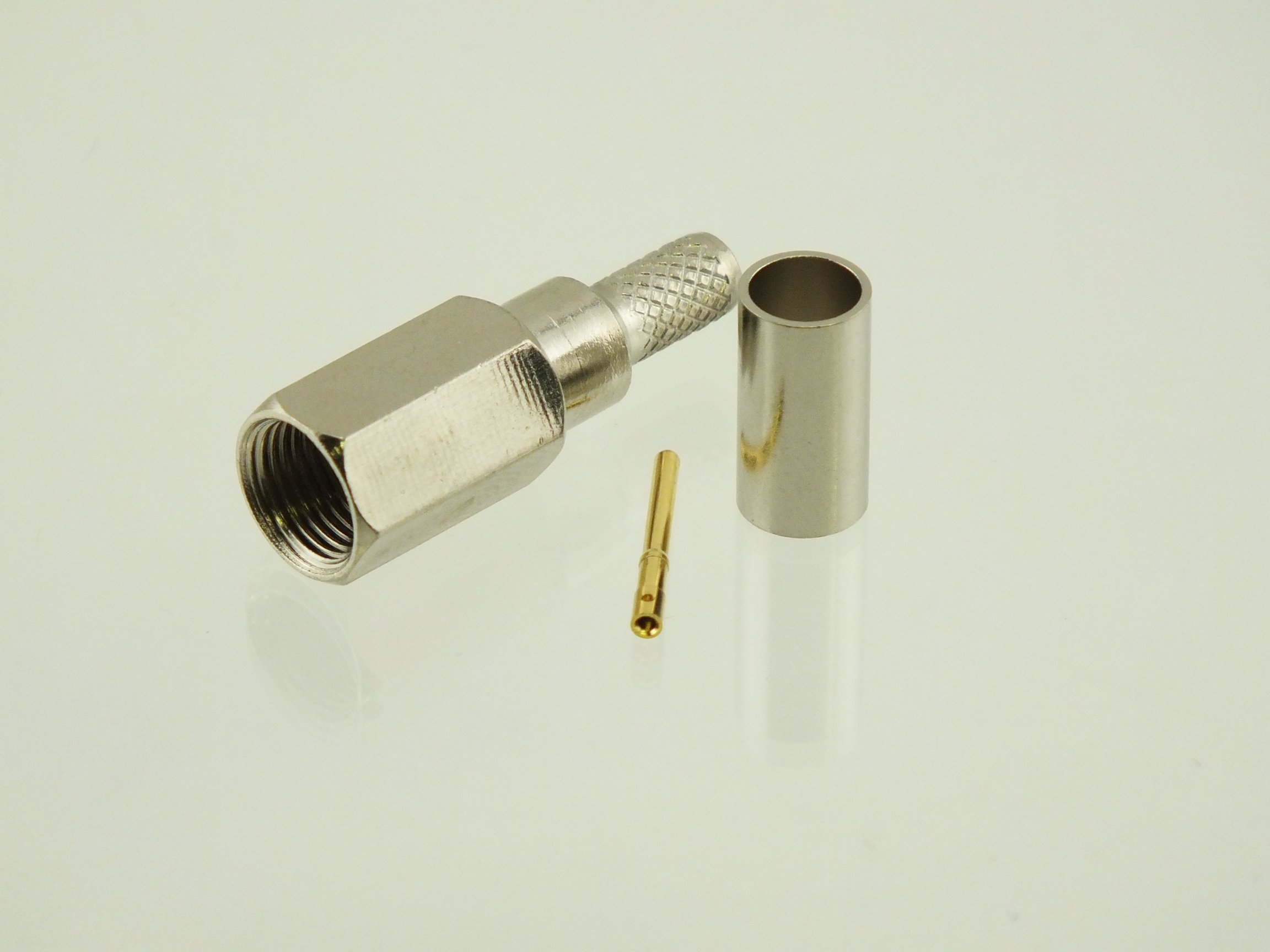 W5SWL Brand Premium Series FME Male Crimp Coax Connector fits RG-58 2-Pack