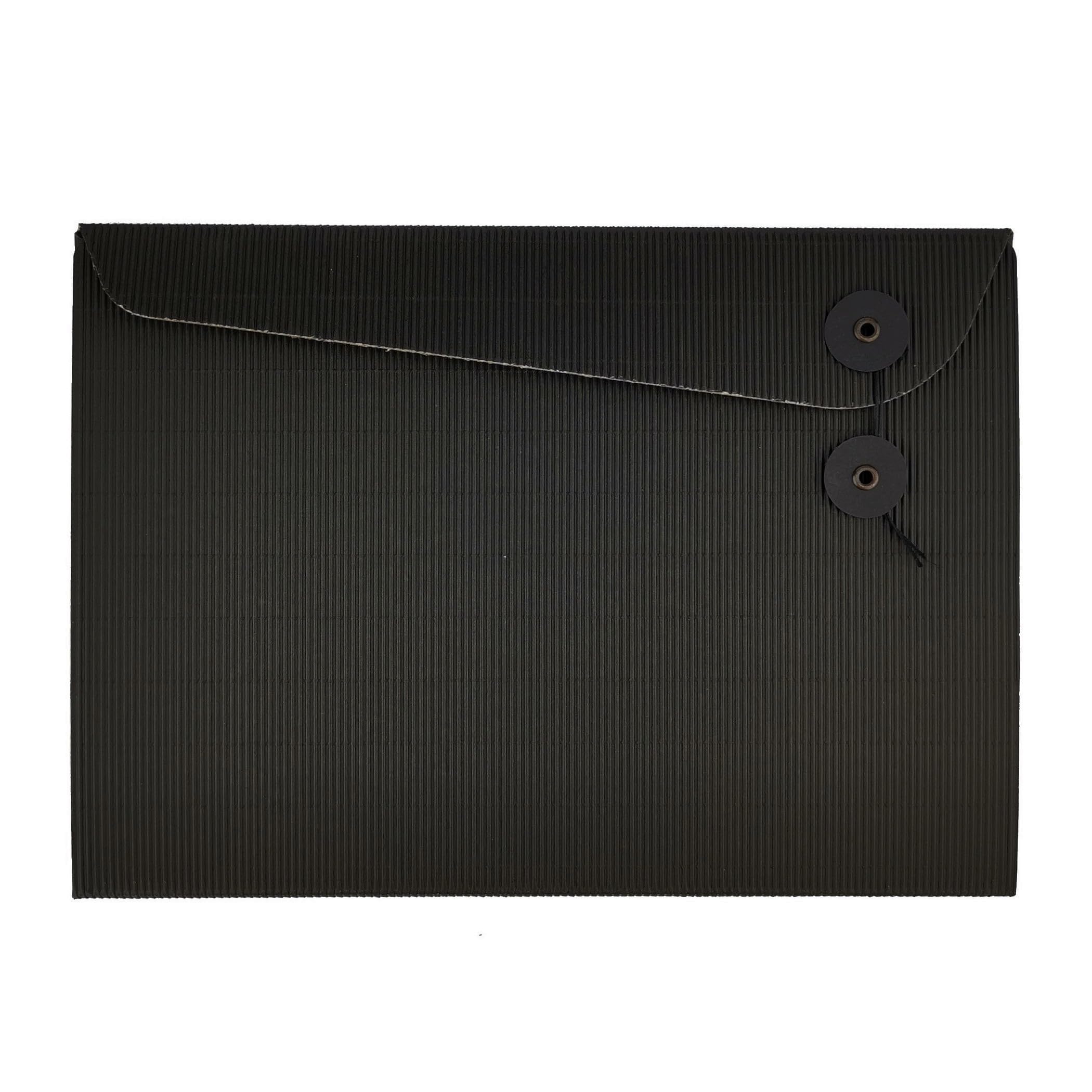 smart by Leviatan Smart Cardboard Portfolio Folders 6-Piece - Folder with Strap Closure for Safe Storage and Transport - Folder for Storing Documents Made of Beautiful Corrugated Cardboard, Black