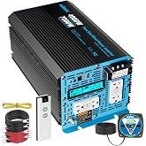 24V 4000W Pure Sine Wave Inverter 24V DC to 120V AC, 7000W Max | UL 20A GFCI outlets,LCD Display, Wired&amp;Wireless Remote, Hardwire Port, Power Inverter for Solar, Off-Grid, RV, Truck