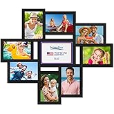 Icona Bay - Collage Picture Frames - Ink Black, One 5x7 Surrounded by Eight 4x6, 9 Openings Total - Self-Assembly Modern Style Engineered Wood Frame - Wall Mount Only - Bliss Collection