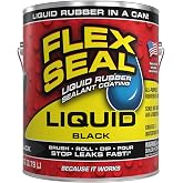 Flex Seal Liquid, Rubber Coating Sealant, Waterproof, Flexible, Breathable, and UV Resistant, Roof Repair, Basements, RV, Campers, Trailers, Marine, EPDM, Masonry, Black, 1 Gallon