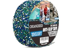 CHUANGSEED Anti-Slip Tape 2" x15ft - Waterproof Blue Safety Grip Tape for Stairs, Pool, Bathroom, Outdoor Steps - Heavy Duty Non-Slip Traction Strip