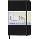 Moleskine Art Sketchbook, Hard Cover, Pocket (3.5" x 5.5") Plain/Blank, Black, 80 Pages