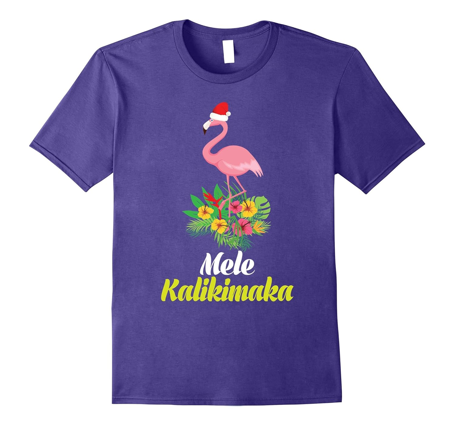 Hawaii Mele Kalikimaka Flamingo Hawaiian Christmas T-Shirt-ANZ