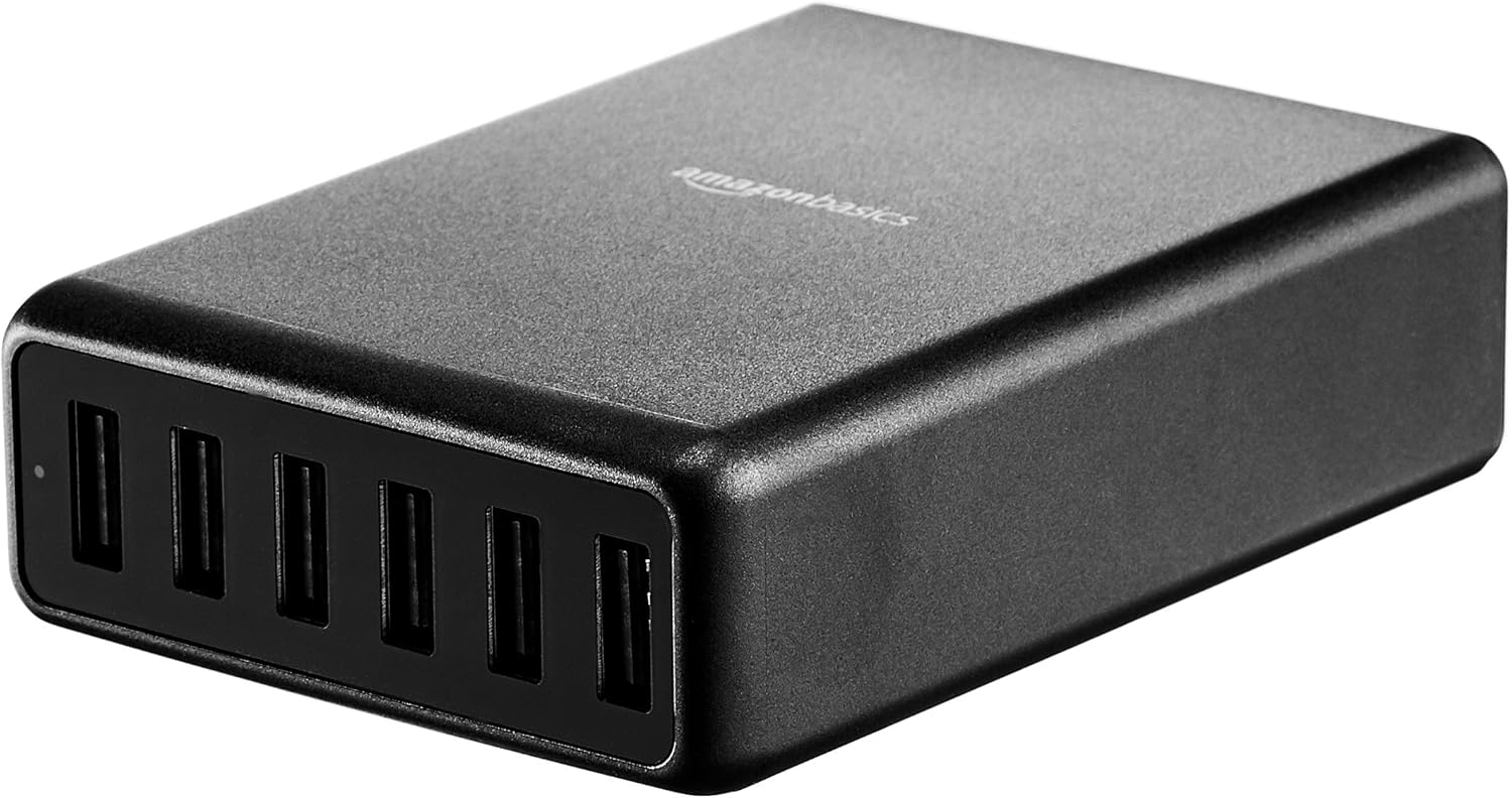 Basics One-Port USB Wall Charger for Phone, iPad, and Tablet, 12W - Black