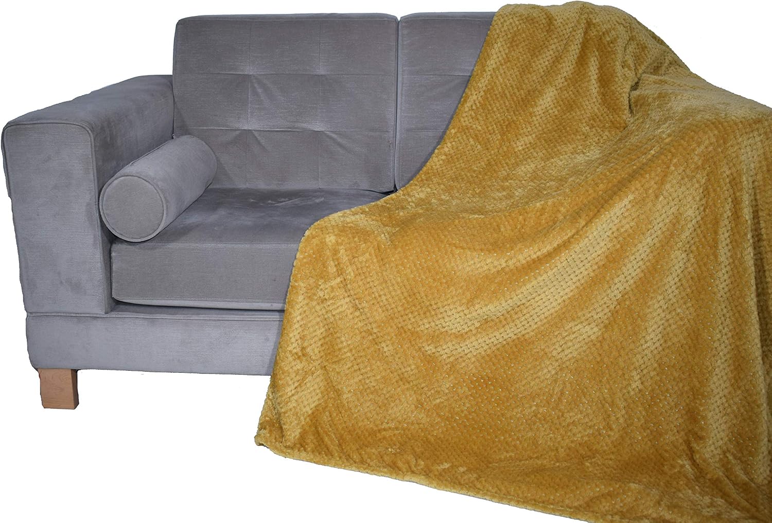 Waffle Honeycomb Blanket/Throw (King 200 x 240, Black)