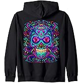Sugar Skull Graphic Zip Hoodie