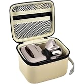 Case for Skull Shaver Electric Pitbull Pro Razor, Hard Travel Rotary Men Head Shavers Beard Trimmer Storage Carrying Box with Zipper Mesh Pocket for Men's Gold Pro Mustache Grooming Kit, Beige-Only