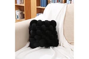Awcvire Knot Throw Pillow Home Decoration Cushion, Home Office Sofa Room Decor Yard for Boys Girls, Multicolor Selection Square Decorative Plush Cushion (S-4.7"×11.8"×13", Black)