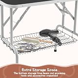 Yaheetech 91cm Pet Grooming Table Adjustable Height with Storage Basket Black view 8