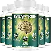 (5 Pack) Synaptigen Capsules - Synaptigen Brain and Memory Pills Daily Support Focus All Natural Premium Advanced Formula Cognitive Function for Overall Health & Wellness, 300 Capsules for 5 Months