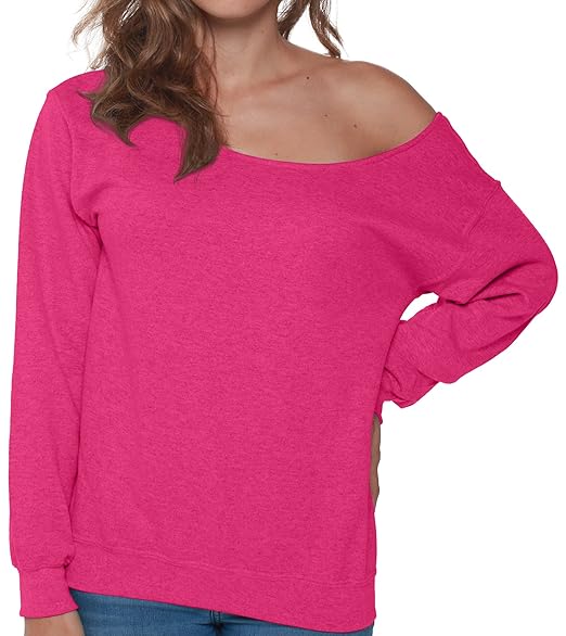 pink off the shoulder sweatshirt