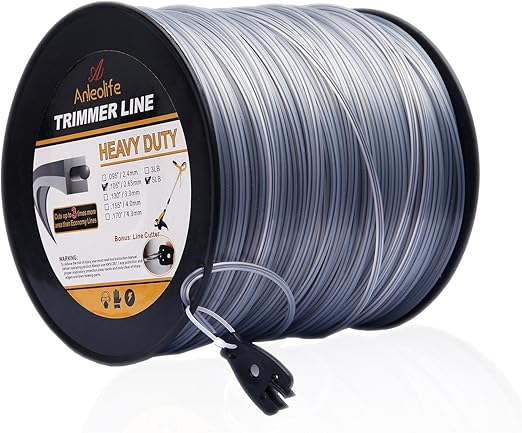 Amazon Com A Anleolife 5 Pound Heavy Duty Square 105 Inch By 1038 Ft String Trimmer Line In Spool With Bonus Line Cutter Garden Outdoor