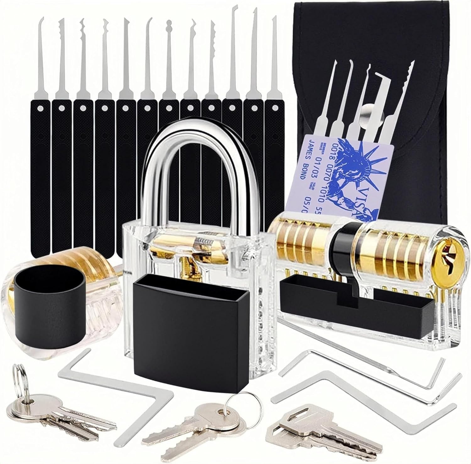 Small Solid Brass Keyed Padlocks Kit, Keyed Alike Mini Security Lock Set with Same Pick Keys, Compact Padlocks for Toolbox, Sheds, Storage Unit, Gym Locker, Fence, Luggage, Indoor & Outdoor Use