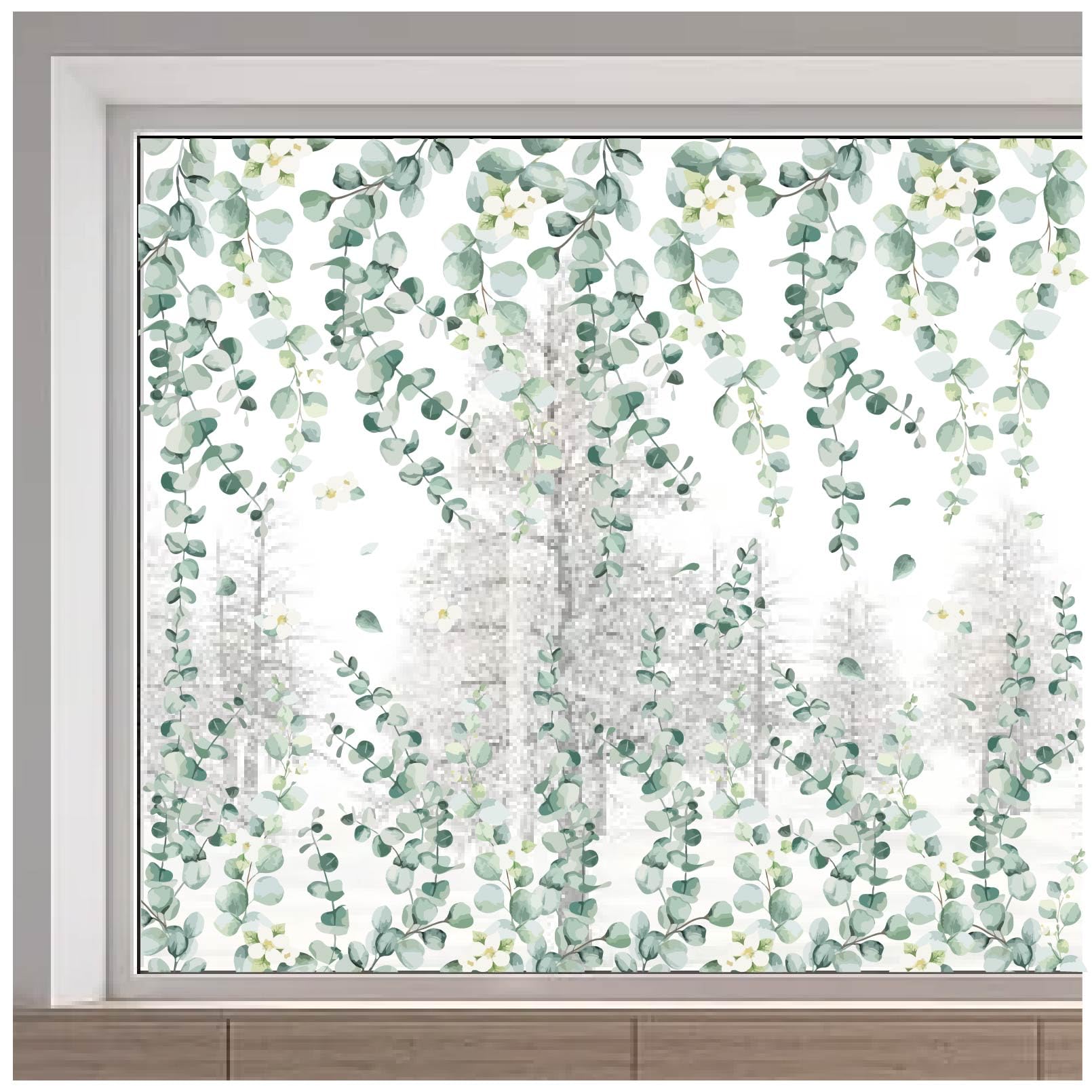GORGECRAFT 118x30cm Leaves Vine Window Clings Green Plant Hanging Static Window Decals Anti Collision Removable Leaf Spring Summer Window Stickers Flowers Window Film for Glass Window Decoration