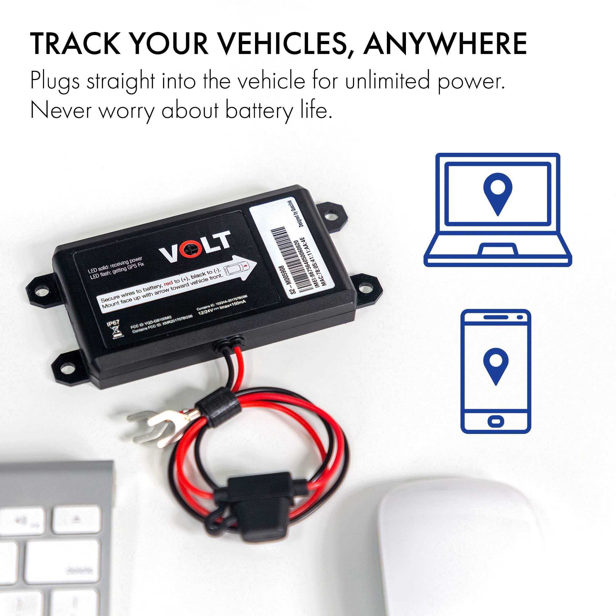 Brickhouse GPS Tracker for Vehicles - Livewire Volt 4G LTE Wired Car Tracker with GPS Tracking & Mapping - Enhance Security with Real-Time 24/7 Surveillance - Easy Installation - Subscription Required