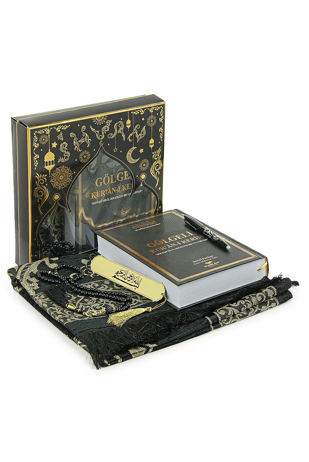 ihvan online, The Holy Qur'an Arabic Practice with Erasable Pen, The study Noble Quran for Memorizers, Prayer Gift Set for Men & Women, Muslim Prayer Rug, Beads Taasbih, Praying Mat, Black