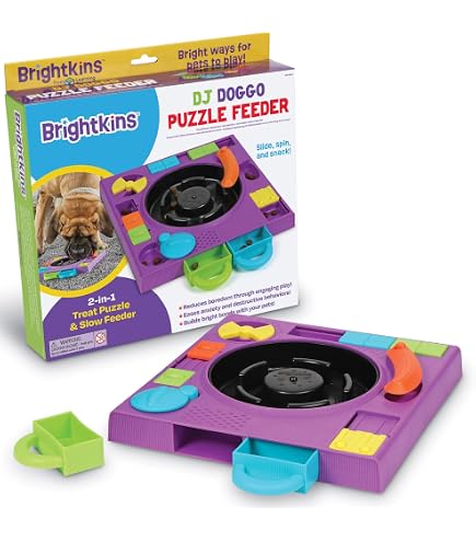 Brightkins Puzzle Apaisant Arc-en-Ciel Pour Chien – 28 Compartiments + 2 Tapis à Lécher, Réduit L’anxiété, Gamelle Interactive