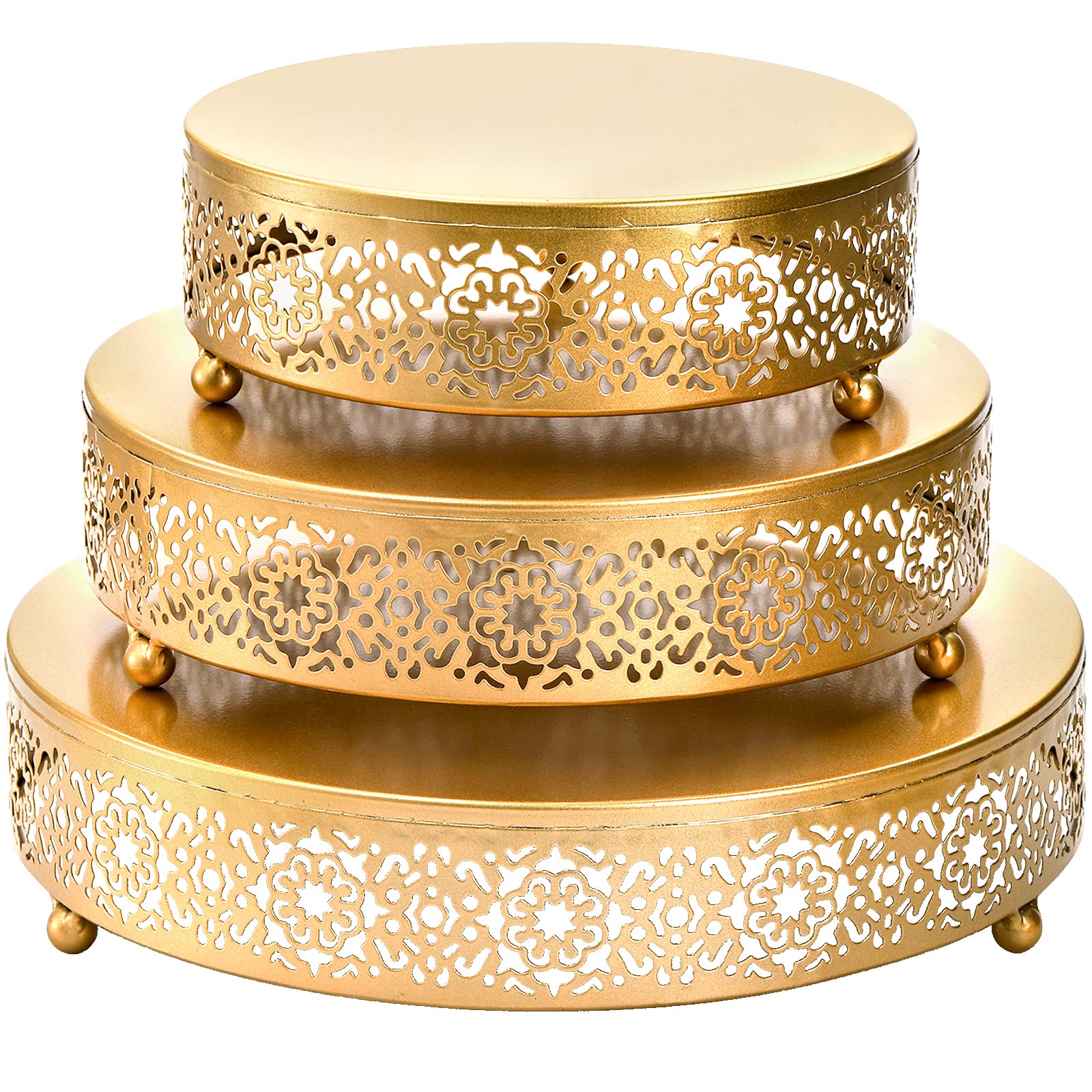 Photo 1 of ***MISSING ONE*** Hedume 3 Pack Cake Stand Set, Round Cake Stands, Metal Dessert Cupcake Pastry Candy Display Plate for Wedding, Event, Birthday Party