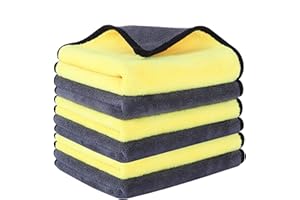 SOFTBATFY Soft Microfiber Towel for Washing, Drying, Detailing Vehicle, Absorbent Car Wash Towels, Micro Fiber Clothes for Car Detailing/Interior Lint Free 600GSM,6 Pack 16 x 16inches