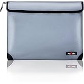 Fireproof Waterproof Money Document Bag - with 4200°F Heat Insulated Safe Storage Pouch with Zipper Upgraded 8 Layers of Functional Material for Valuables (13.9"x10.6" Gray)