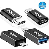 Type C Adapter,Micro USB to Type-C Adapter,Type-C to USB-A 3.0 Adapter[4Pack],by Ailun,Data Sync and Charge,for MacBook,ChromeBook Pixel,Nexus 5X,Nexus 6P,Nokia N1 & More Type-C Devices[Black]