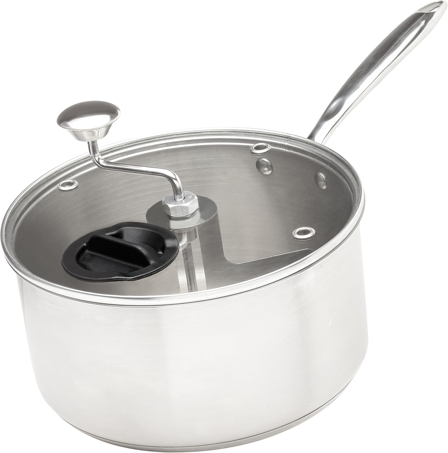 Zippy Pop Stovetop Popcorn Popper with Glass Lid, 51/2 Quart Capacity