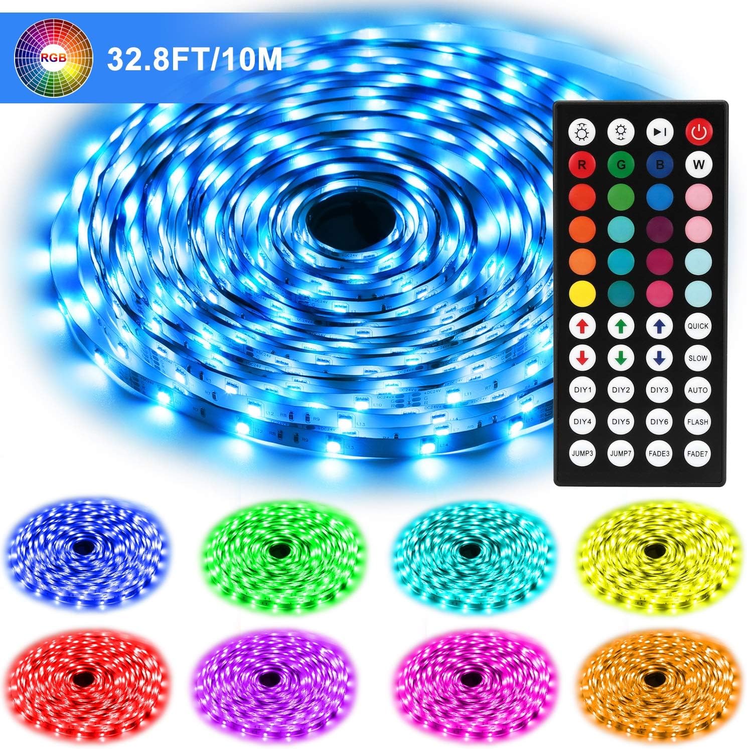 Topled Light Led Light Strips, 32.8ft RGB LED Rope Light