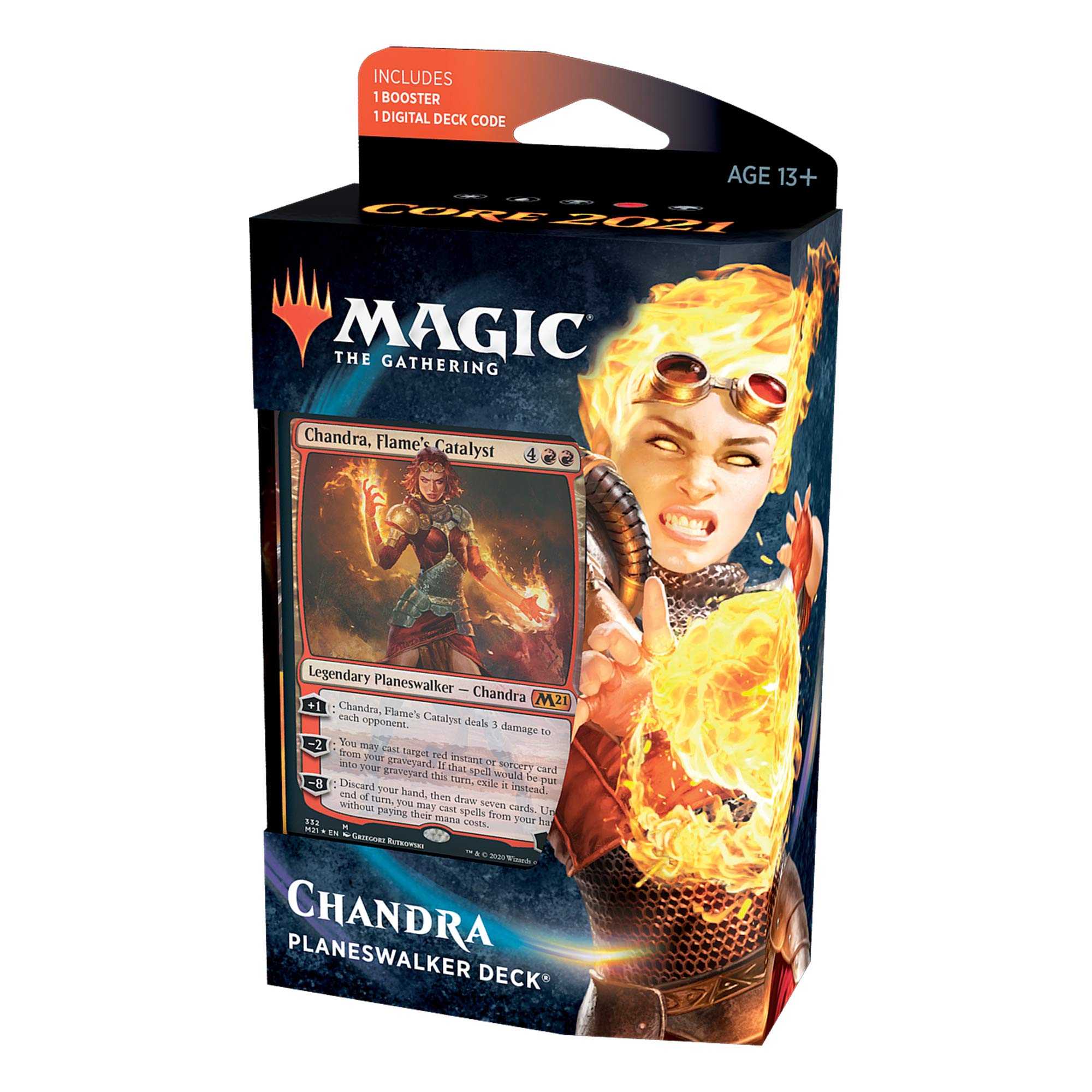 Magic: The Gathering Chandra, Flame's Catalyst Planeswalker Deck | M21 Core Set 2021 | 60 Card Starter Deck