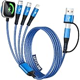 Multi Charging Cable for iPhone Watch Charger with Dual Type-C/IP/iWatch | Charger 5FT 4IN2 USB A/C Phone Charger Cord iWatch Cable Cruise Essentials 2026 Compatible with iWatch/Phone 17-11/Android