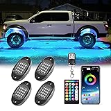 LD DARKEAGLE 4Pods RGB LED Rock Lights with APP/RF