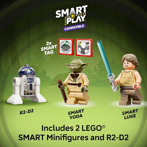 LEGO STAR WARS SMART PLAY: YODA’S HUT AND JEDI TRAINING – BUILDING TOY FOR ROLE PLAY – COMPATIBLE SET WITH 2 SMART TAGS AND 2 MINIFIGURES – GIFT FOR BOYS, GIRLS AND KIDS AGES 8+ – 75422