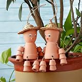 VELENTI Garden Decor Pots Set Of 2 Clay Terracotta Flower Pot Men view 3