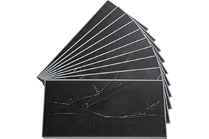 Palisade 23.2 in. x 11.1 in. Interlocking Vinyl Wall/Backsplash Panels in Black Ice (10 Pack)