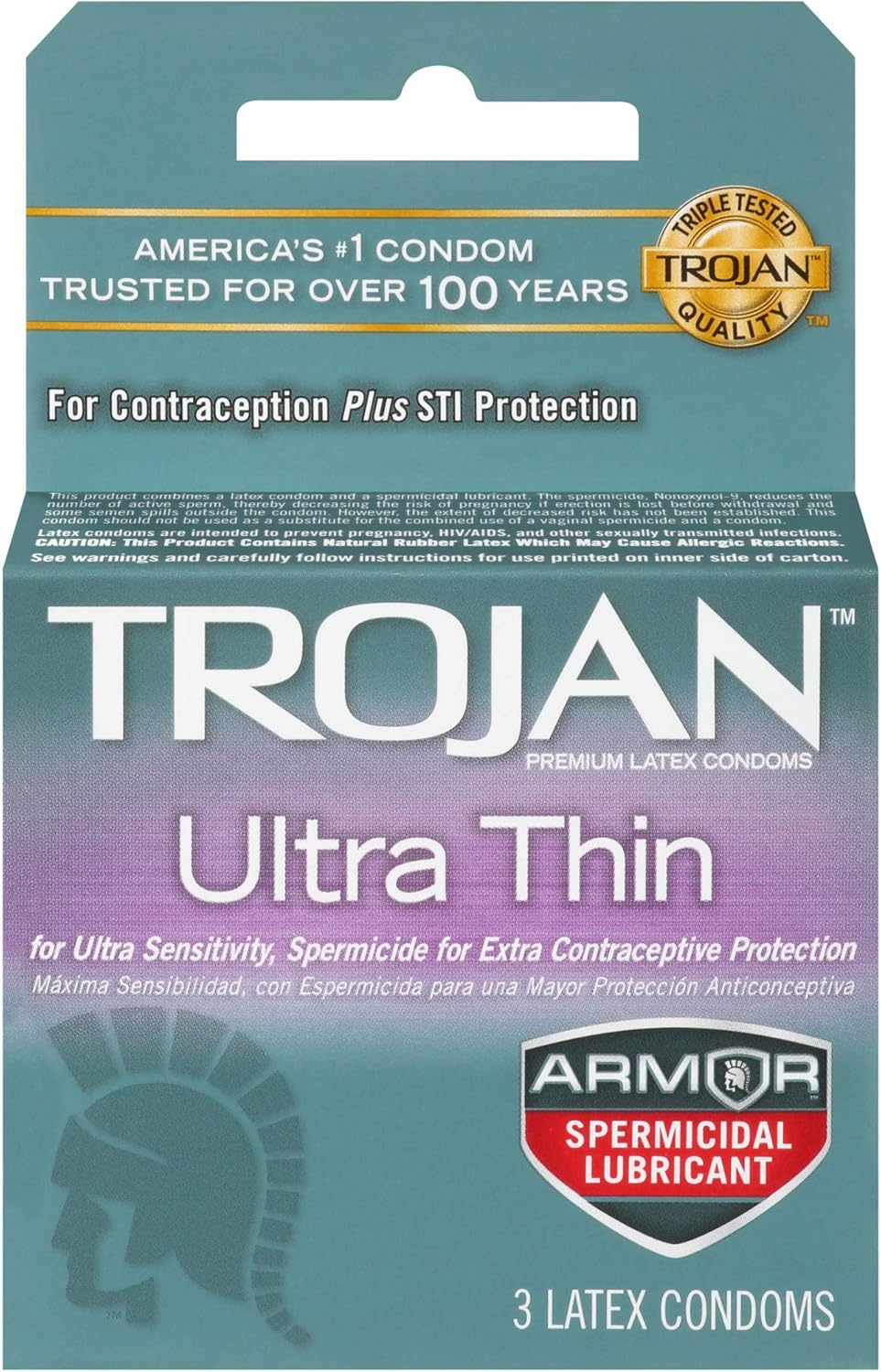 Amazon De Trojan Ultra Thin Kondome Mit Spermizidem Schmiermittel 3 Stuck