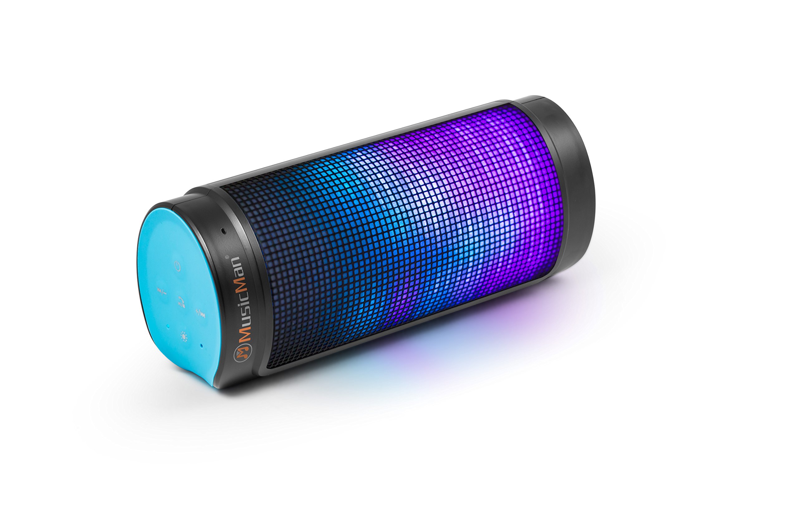 MusicMan Bluetooth LED Light Sound Station BT X26 Blue Black Bluetooth Speaker with Hands-free Function and Light Effects