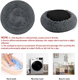 Nepfaivy Calming Donut Bed 90CM Dark Grey Plush Non Slip xxxl view 6
