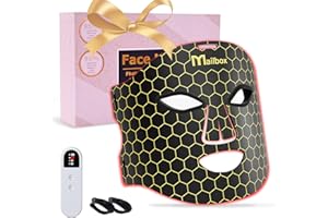 Red Light for Face, Led Mask Spectrum Mask 850nm and Red Light 630nm, 460nm, 4 Gears Energy Adjustment, Black