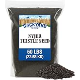 CountryMax 50LB Nyjer Seed for Finches, in Shell | For Songbirds, Smal Beaks, High Energy &amp; USA Sourced. For Ground Feeding or Bird Feeders, For Year-Round Feeding