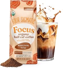 FOUR SIGMATIC Organic Focus Half Caf Ground Coffee, 10 OZ