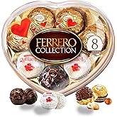 FERRERO COLLECTION Fine Assorted Chocolate and Coconut Confections; Heart Shaped Gift Box; 8 Count; Valentines Chocolate Gift