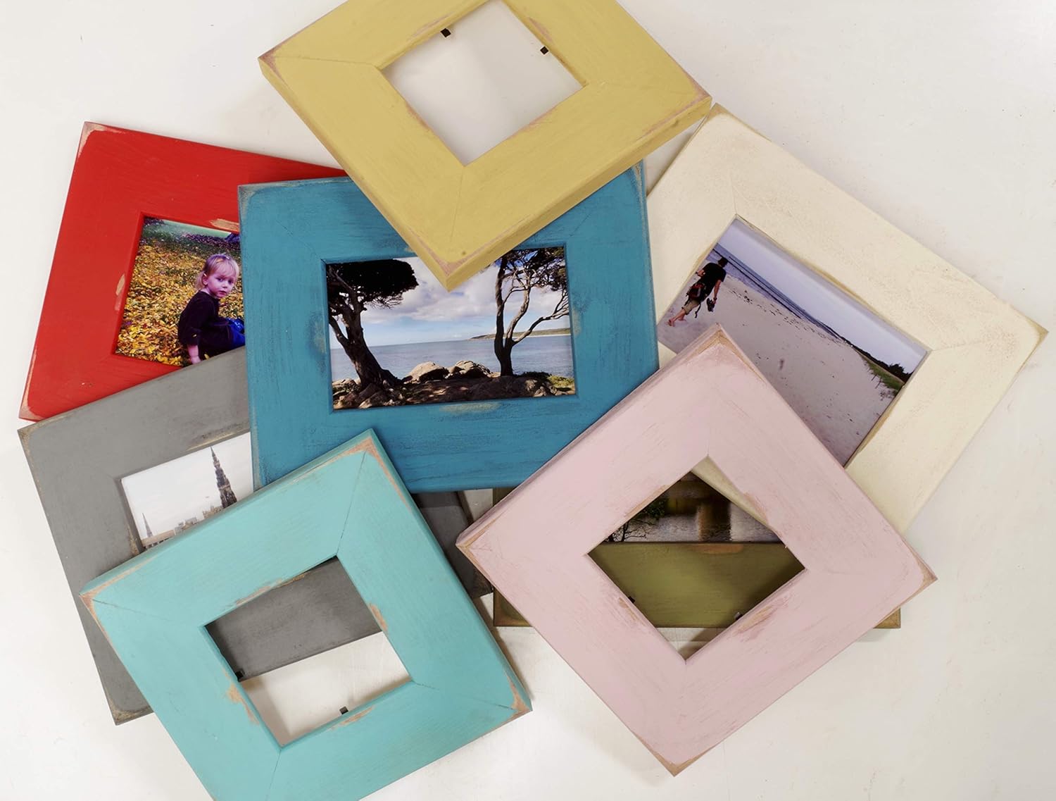 12x12 Basic Antique Wooden Picture Frame, Large Square