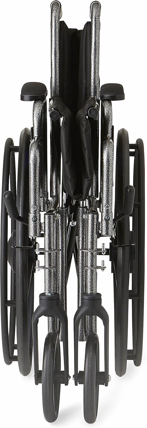 Medline Strong and Sturdy Wheelchair with Desk-Length Arms and Swing-Away Leg Rests for Easy Transfers, 18” Seat: Health & Personal Care