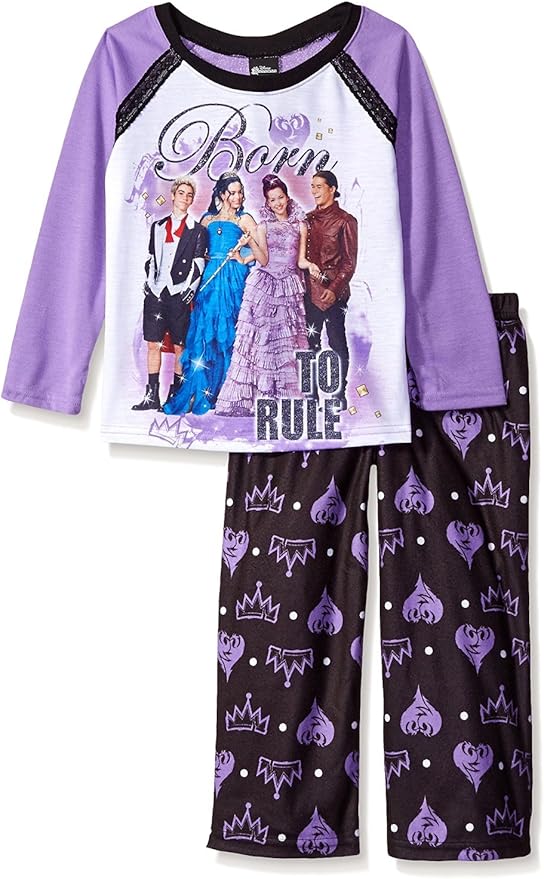 Amazon.com: The Descendents Little Girls 2 Piece Pajama Set Born to Rule: Clothing