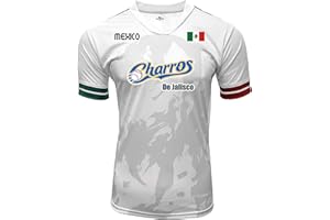 ARZA Jersey Mexico Charros de Jalisco 100% Polyester White/Grey_Made in Mexico